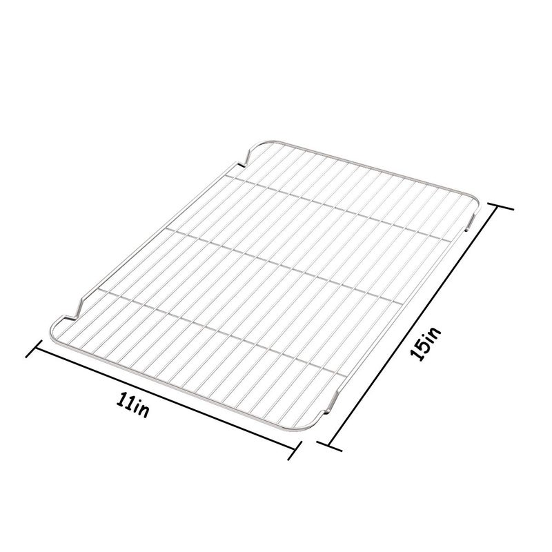 Zacfton Cooling Rack Set of 3, Baking Rack Stainless Steel Wire Rack for Baking Cooking Roasting Grilling Cooling, 15â€ x 11â€ x 0.5â€ Wire Racks, Fit Various Size Cookie Sheets Oven - Image 3